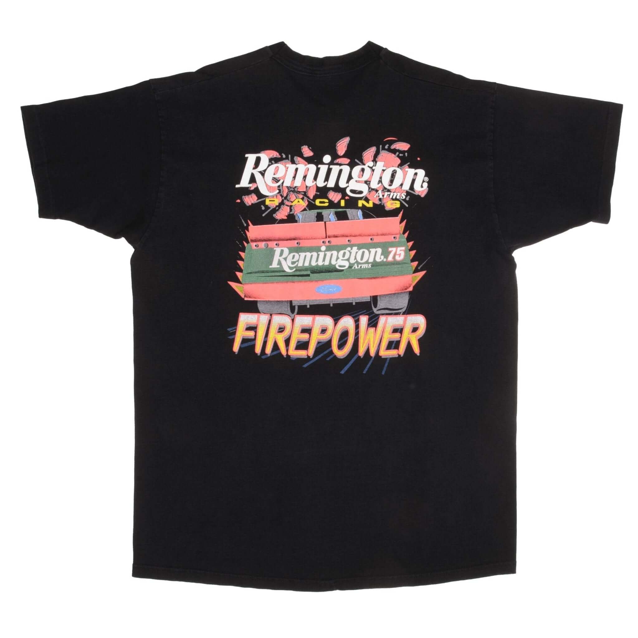 Vintage Nascar Rick Mast Remington Tee Shirt 1997 Size 2XL Made In Usa With Single Stitch Sleeves