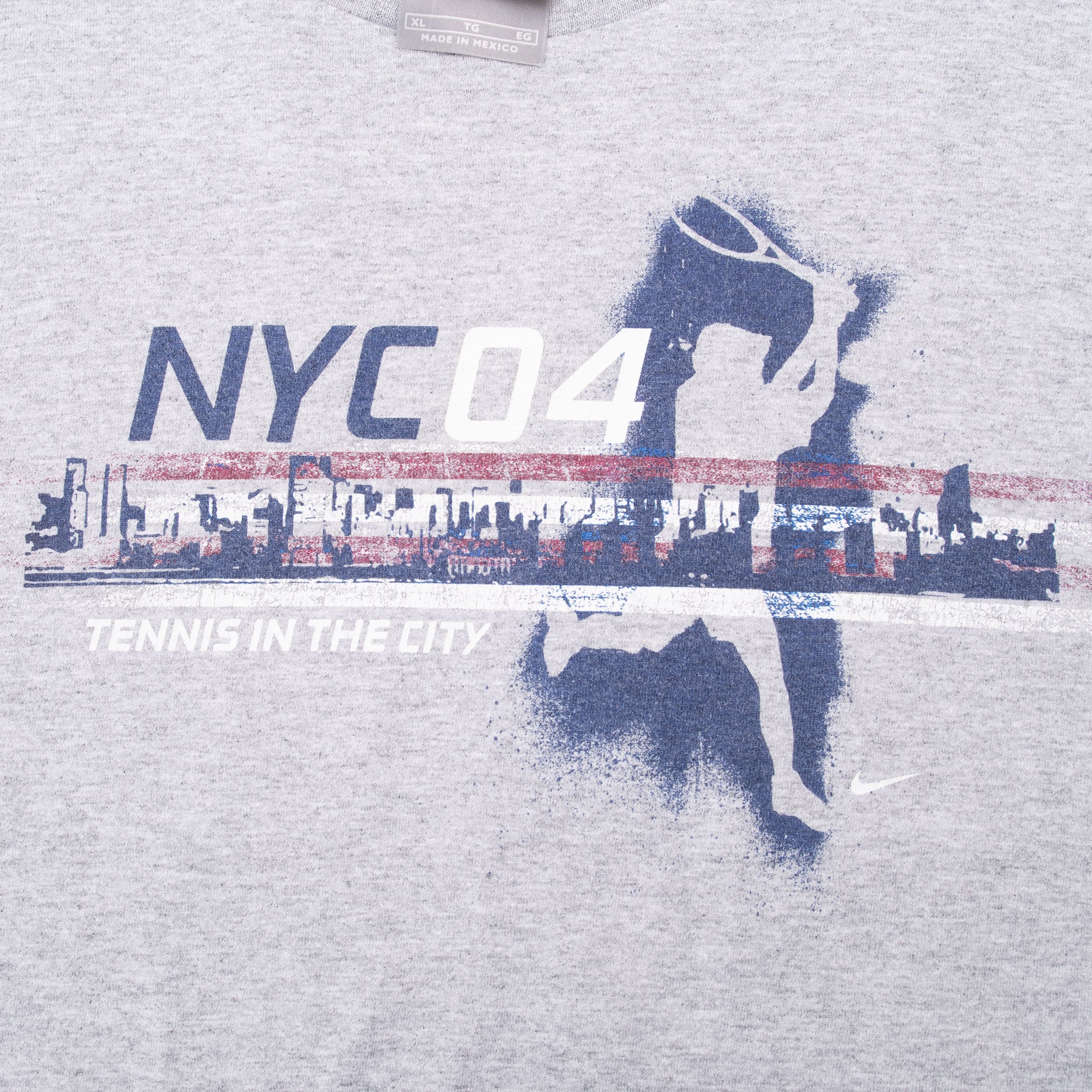 Vintage Nike Tennis In The City Nyc Long Sleeve Tee Shirt 2004 Size XL