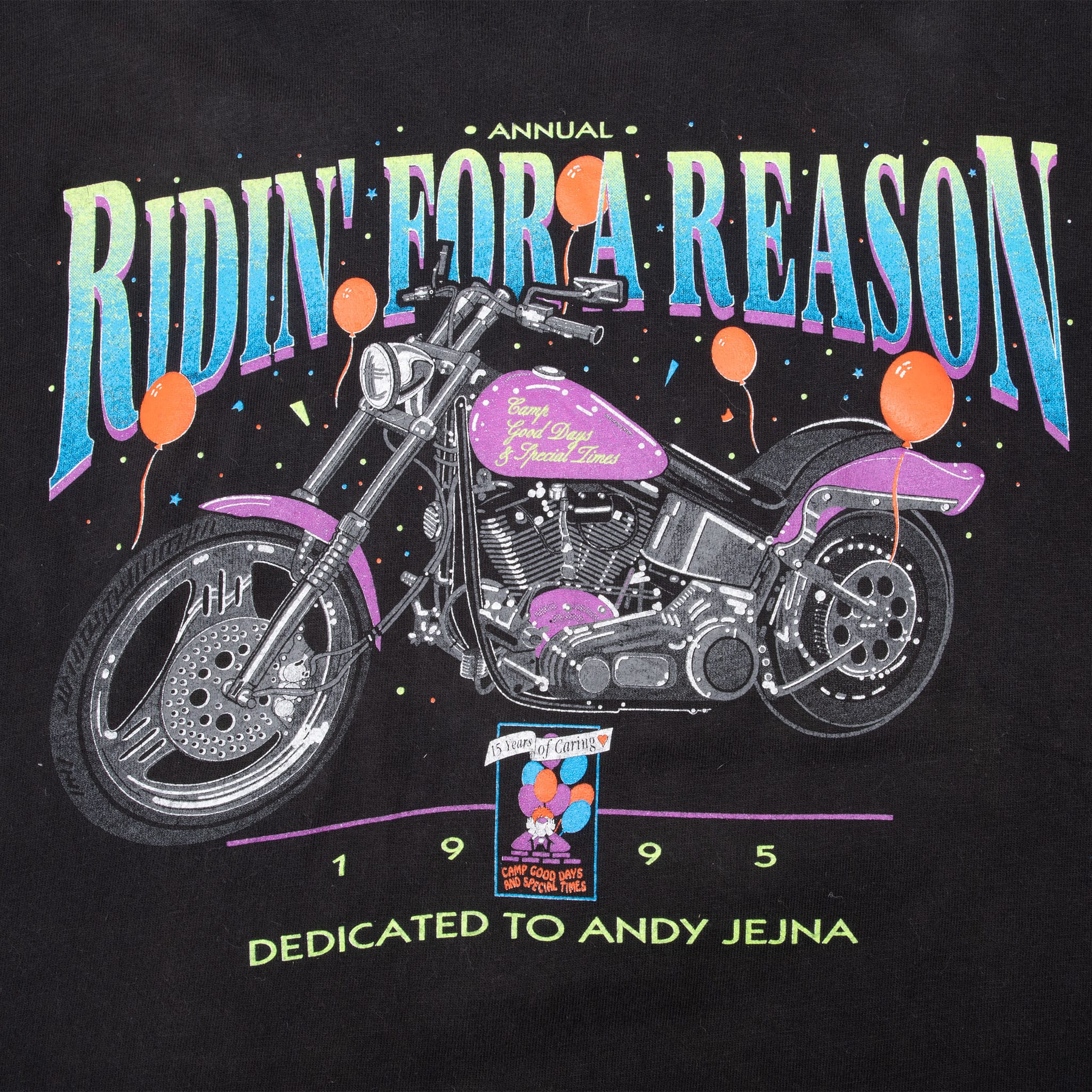 Vintage Riding For A Reason Harv's Biker Tee Shirt 1995 Size XL Made In Usa With Single Stitch Sleeves