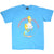 Full front view of blue Simpsons T-shirt featuring Bart and Homer