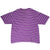 Back of purple short-sleeve Disney tee with horizontal white stripes