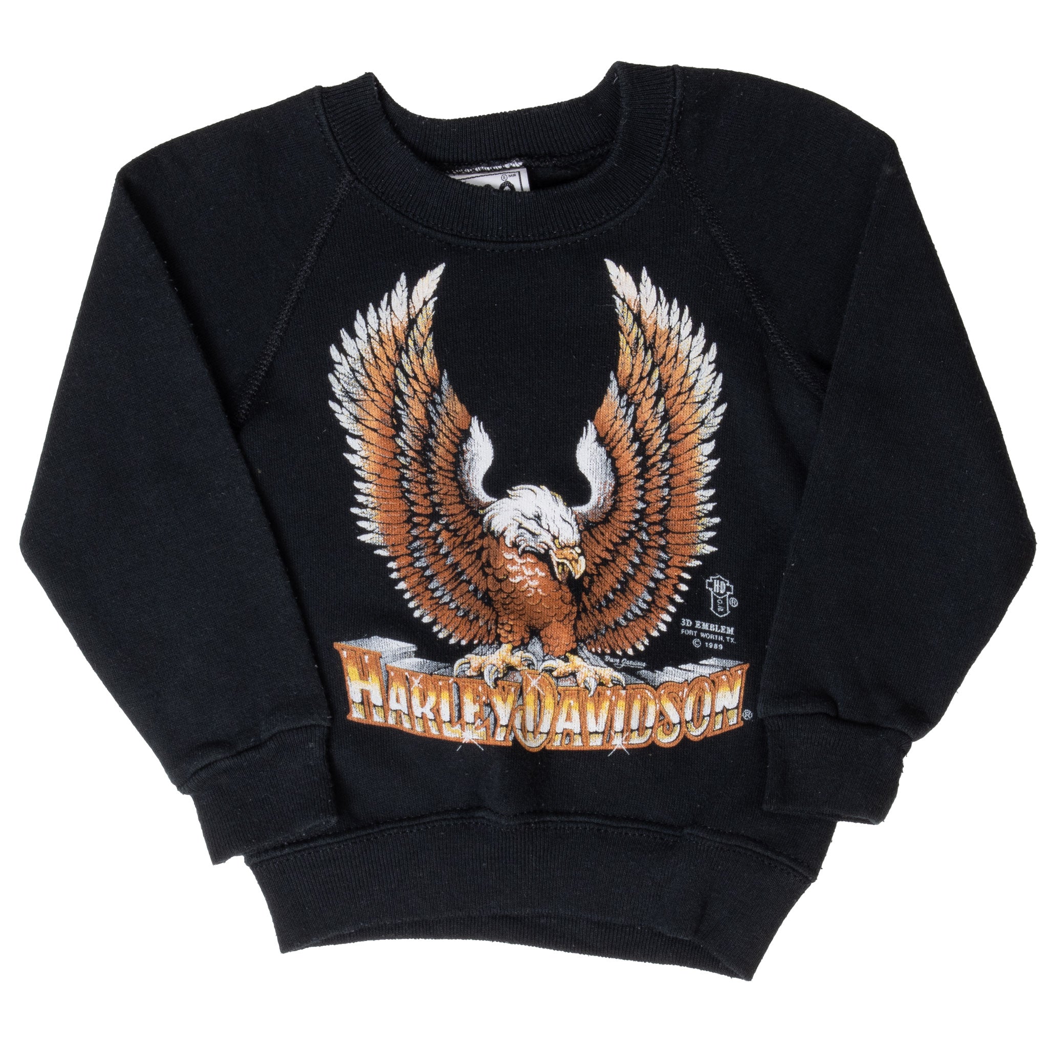 Vintage Harley Davidson 3D Emblems Sweatshirt 1990S Size Small Preschool Made In Usa