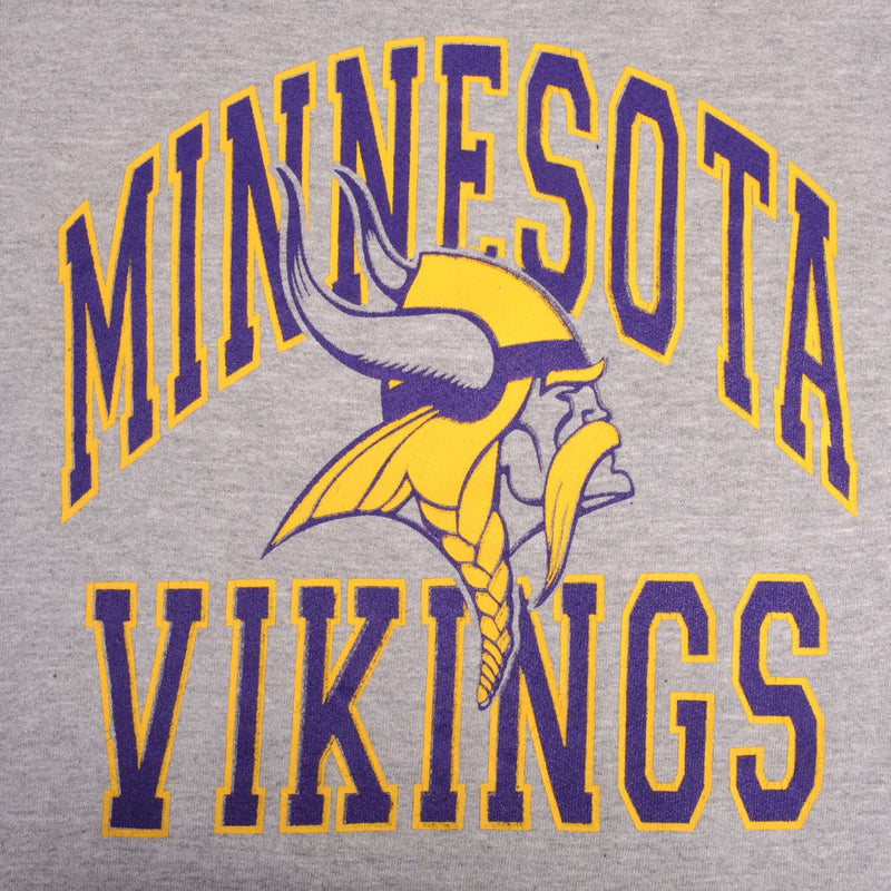 Vintage Nfl Minnesota Vikings Grey Russel Sweatshirt 1990S Size XL Made In USA