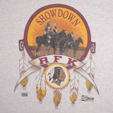 Vintage Nfl Washington Redskins Rfk Showdown 1990 Tee Shirt Size Xl Made In USA With Single Stitch Sleeves