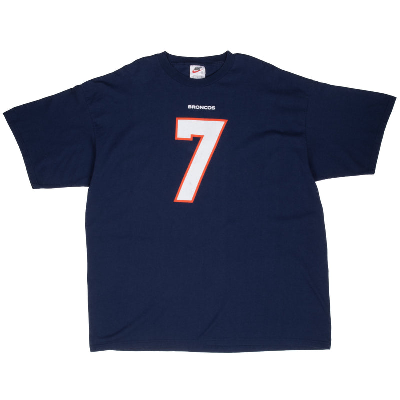 Vintage Nike Nfl Denver Broncos Elway #7 Tee Shirt 1990S Size 2XL Made In Usa