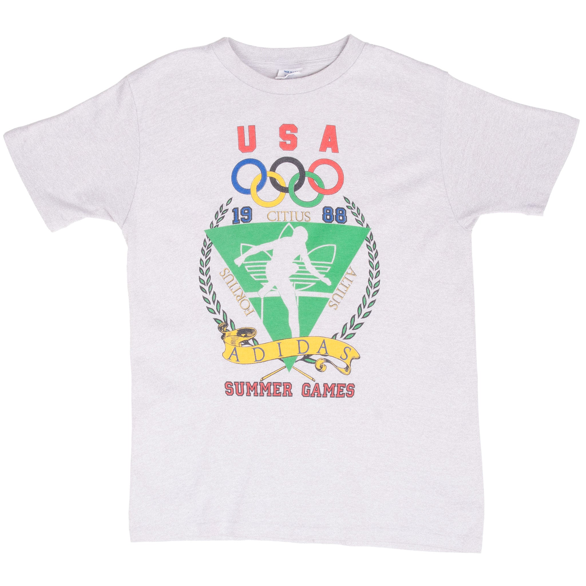 Vintage Adidas 1988 Olympic Games Seoul Korea Team Usa Tee Shirt Size Small Made In Usa