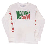 Vintage Moutain Dew Long Sleeve Tee Shirt 1980s Size Medium Made In USA With Single Stitch Sleeves
