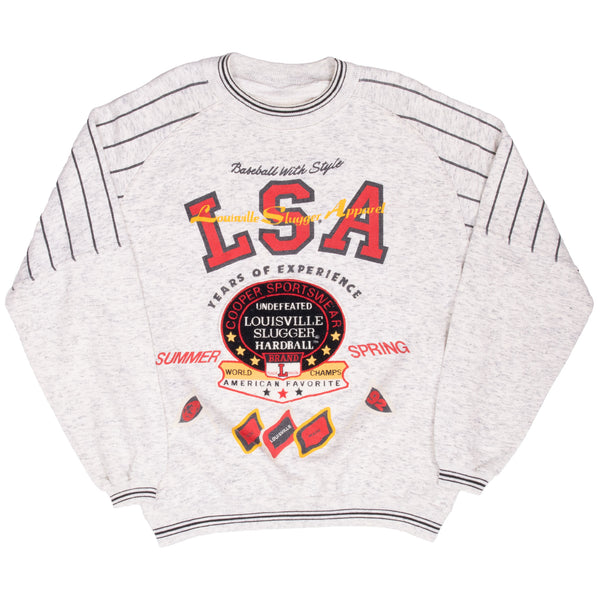 Vintage Baseball Louisville Slugger Apparel Embroidered Sweatshirt Size Large