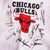 Vintage Grey All Over Print NBA Chicago Bulls 90S Tee Shirt Size Large. Made In USA