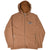 Front of brown Harley-Davidson full-zip hoodie with chest logo, drawstring hood, and zip pockets