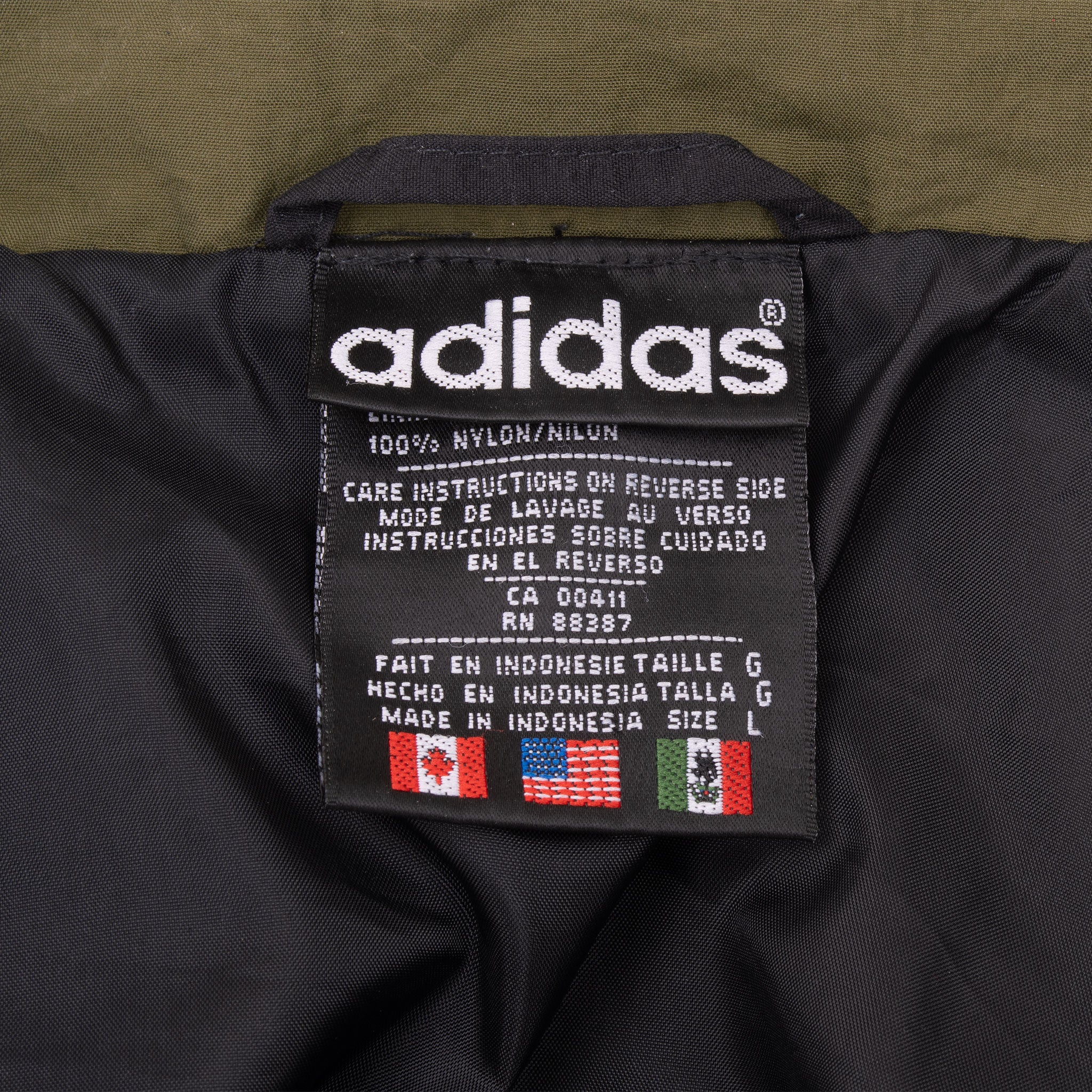 Vintage Adidas Black Green Windbreaker Jacket 1990S Size Large