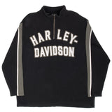 Vintage Harley Davidson Black Quarter Zip Sweater 2000S Size 2XL