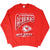 Full front view of red Kansas City Chiefs crewneck sweatshirt with AFC West graphic