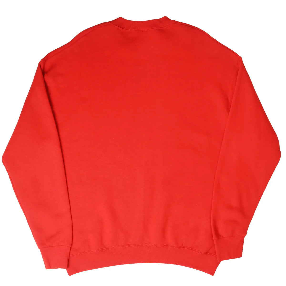 Back of plain red Kansas City Chiefs crewneck sweatshirt