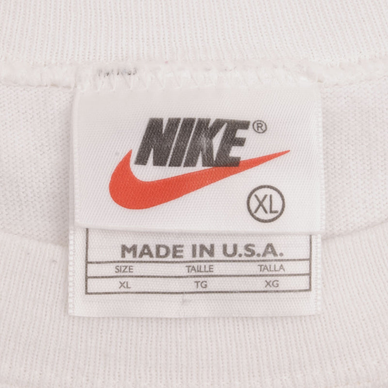 Vintage Nike Soccer Big Swoosh White Tank Top Tee Shirt 1990S XL Made In Usa