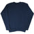 Plain back of navy crewneck sweatshirt with ribbed cuffs and hem