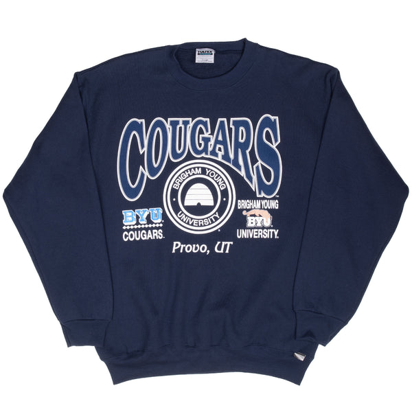 Vintage Byu Brigham Young Cougars University 1990S Sweatshirt Size XL Made In Usa