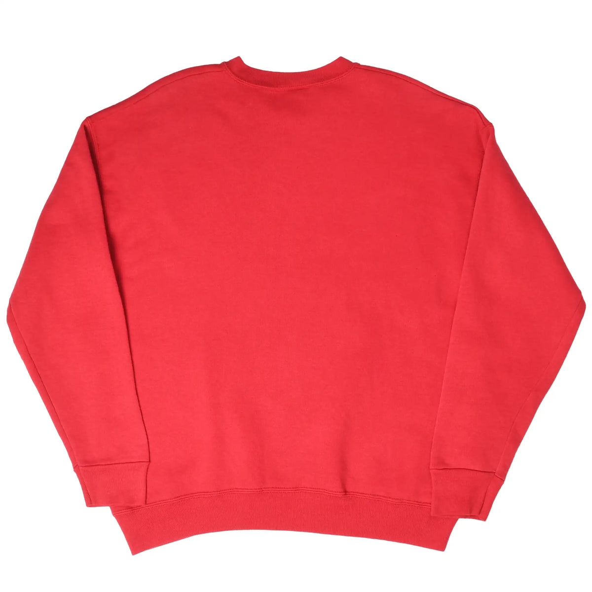 Back of red Kansas City Chiefs crewneck sweatshirt with no graphic