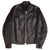 Vintage Geniune Steer Hide Black Leather Jacket Size XL    Zipper : TALON