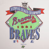 Vintage Mlb Atlanta Braves Champions 1991 Tee Shirt Size Large Made In USA