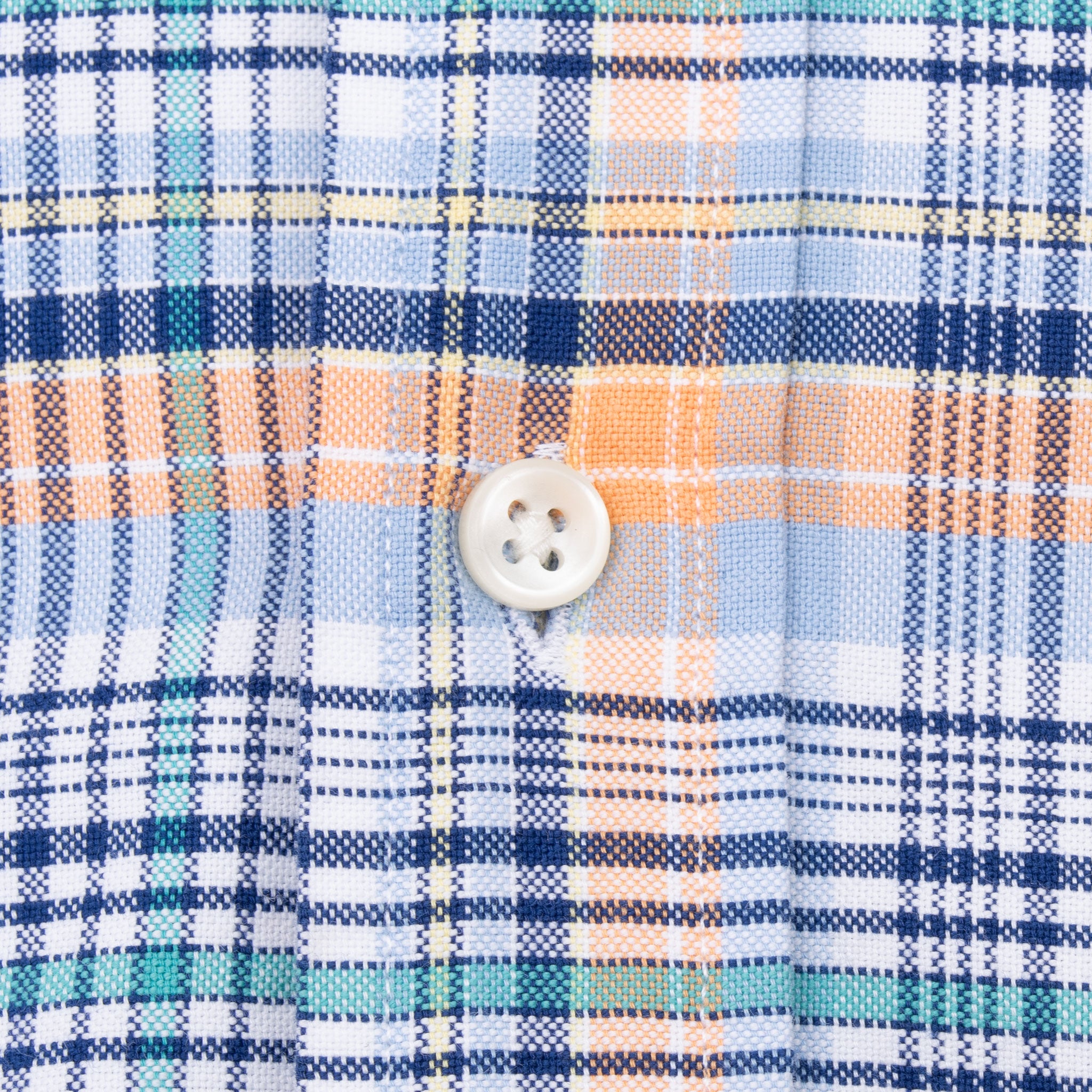 Vintage Ralph Lauren Yellow White Blue Plaid Checker Shirt 1990S Size Medium