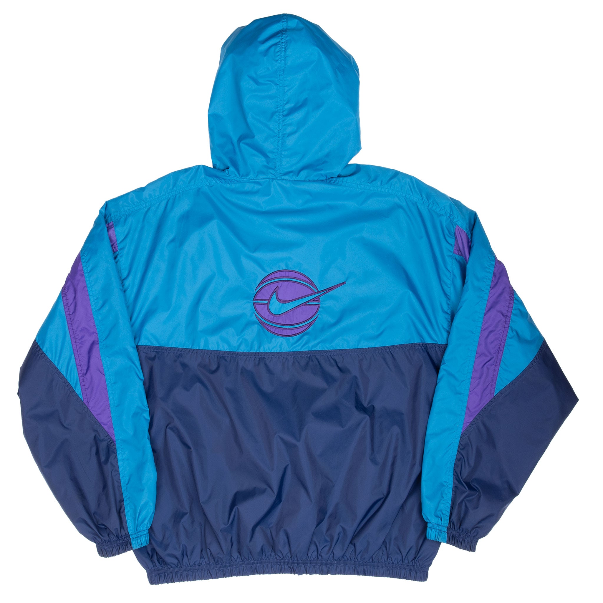 Vintage Nike Classic Swoosh Blue Purple Windbreaker Jacket 1990S Size Large