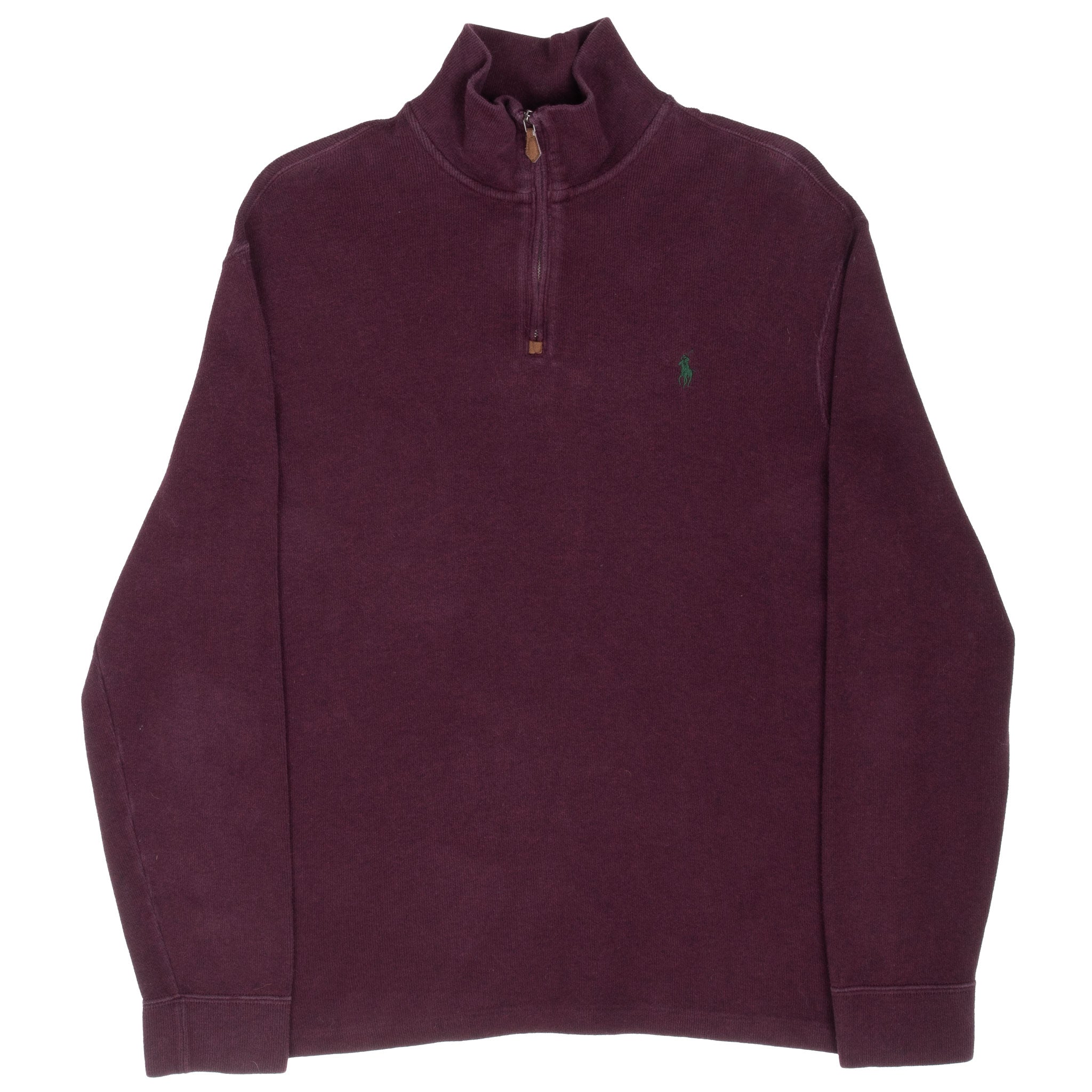Vintage Polo Ralph Lauren Burgundy Quarter 1/4 Zip Sweater 1990S Size Large