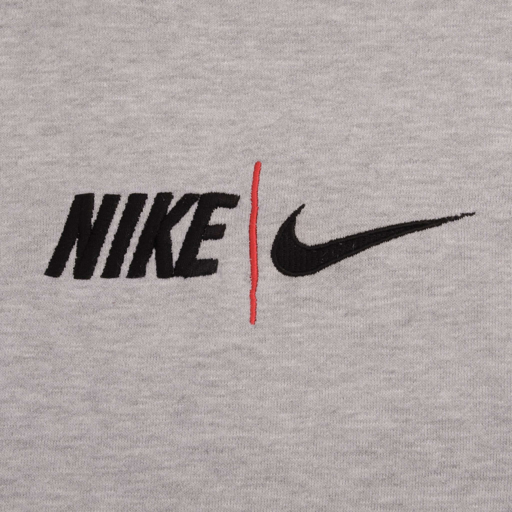 Vintage Nike Spellout Swoosh Gray Crewneck Sweatshirt 1990S Size 2XL