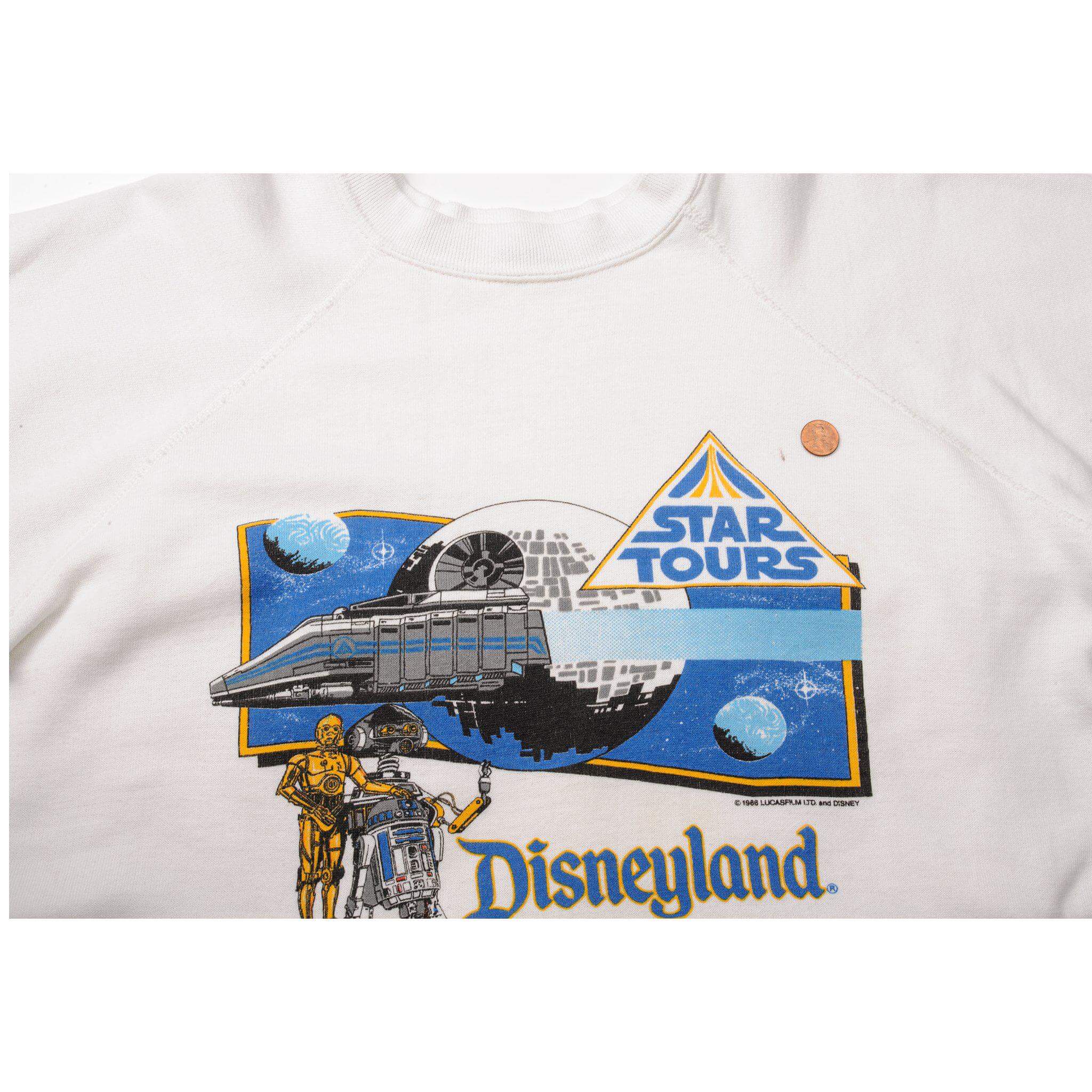 VINTAGE DISNEYLAND STAR TOURS SWEATSHIRT 1987 SIZE LARGE MADE IN USA