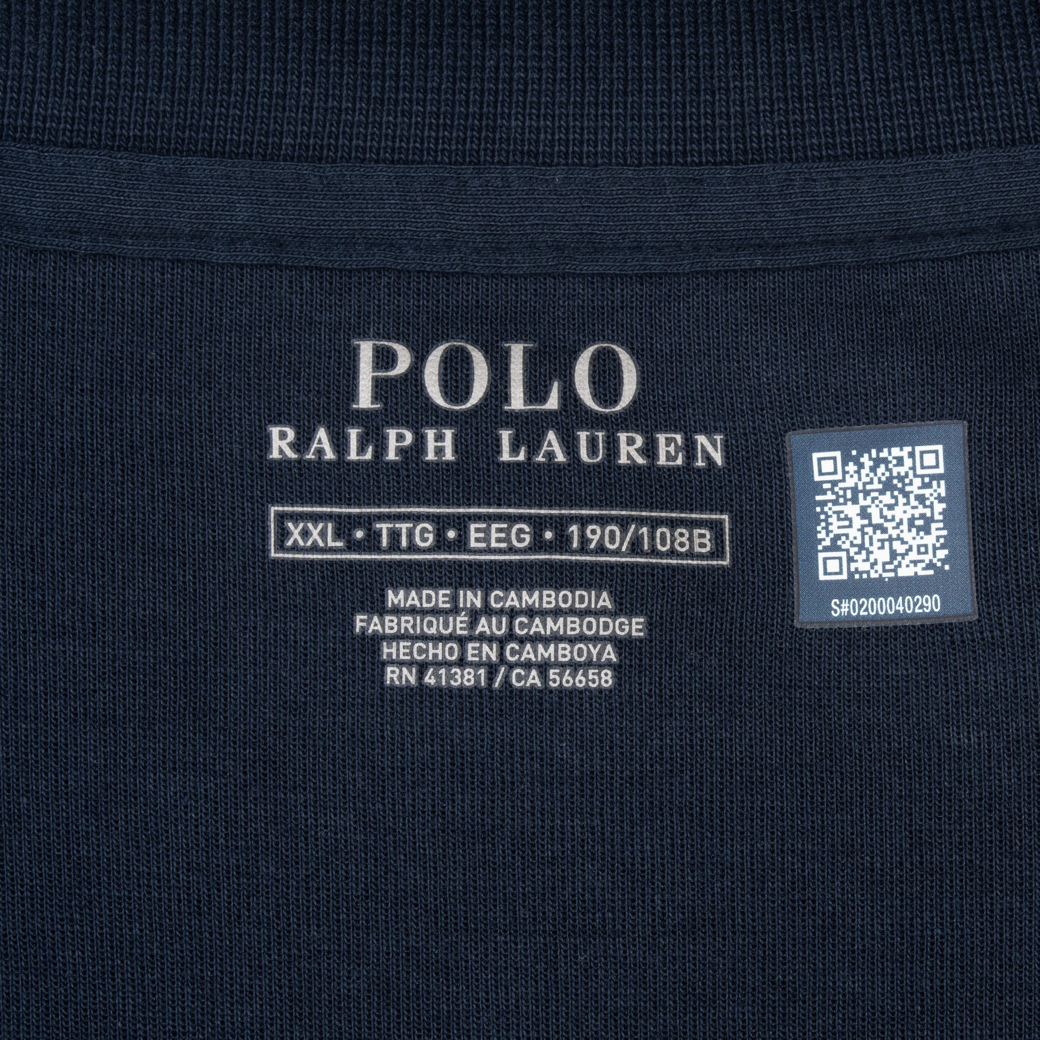 Vintage Polo Ralph Lauren Navy Blue Zip Up Sweatshirt Jacket Size 2Xl
