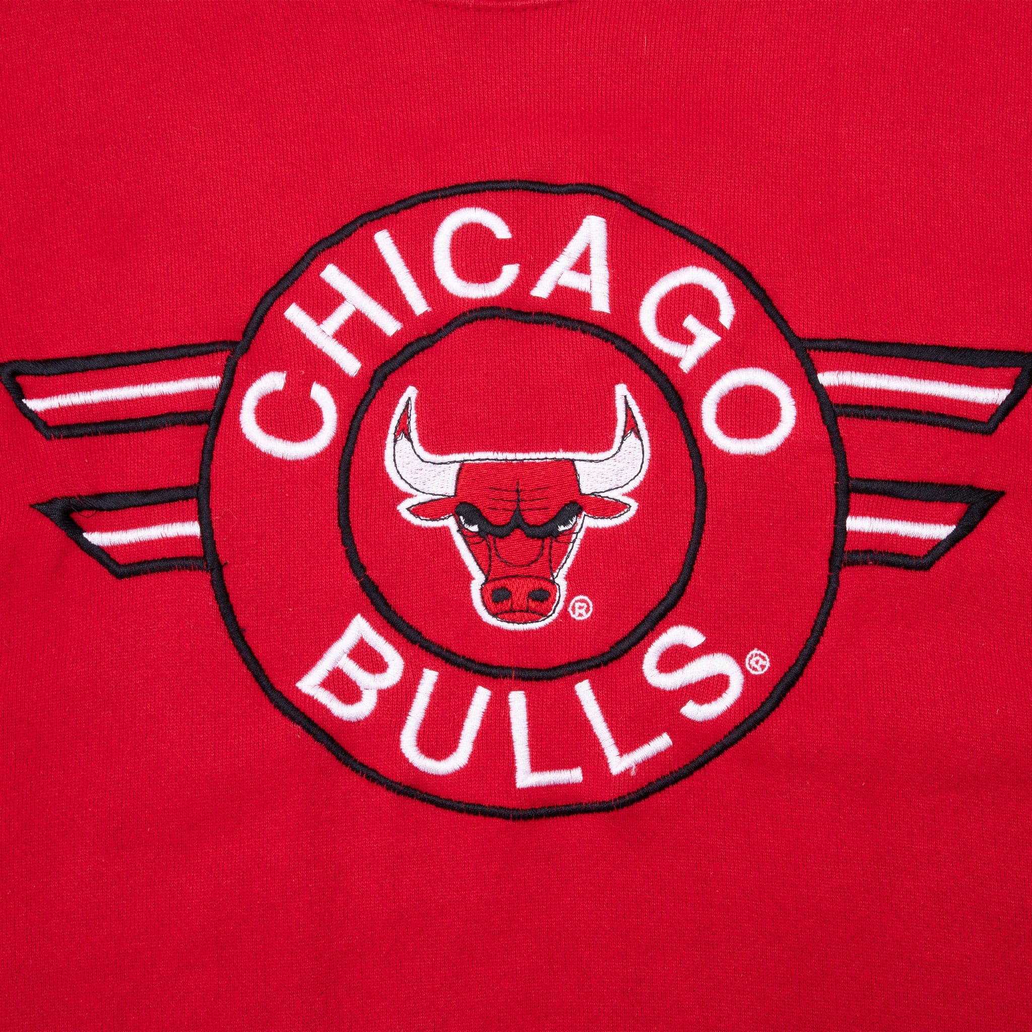 Vintage Nba Chicago Bulls Red Embroidered Sweatshirt 1990S Size 2XL