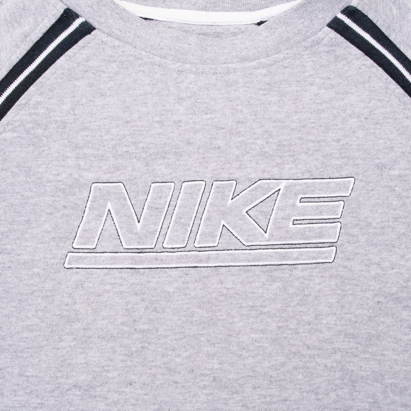 Vintage Nike Spellout Grey Sweatshirt 1990S Size XL