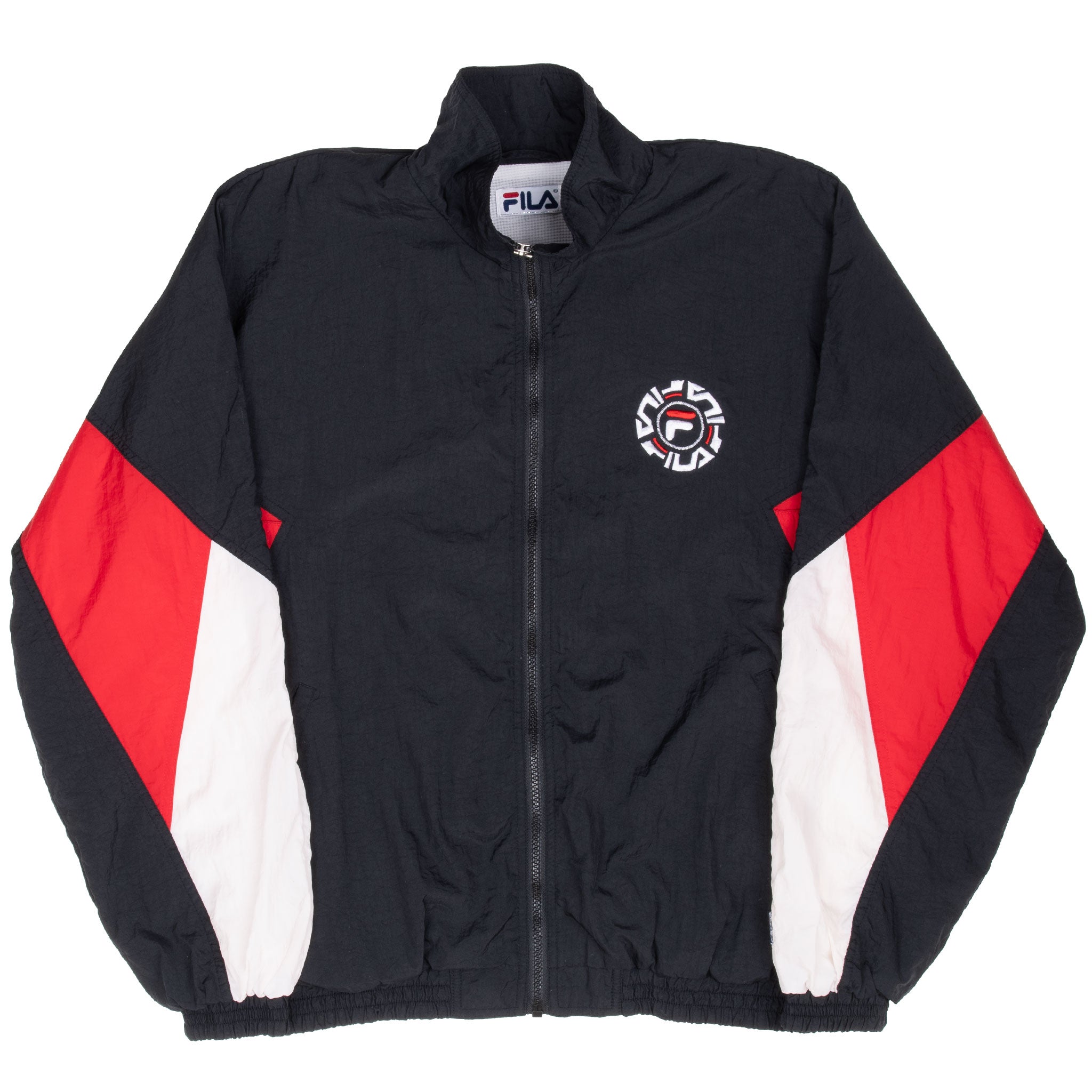 Vintage Fila Black Windbreaker Jacket 1990S Size Medium