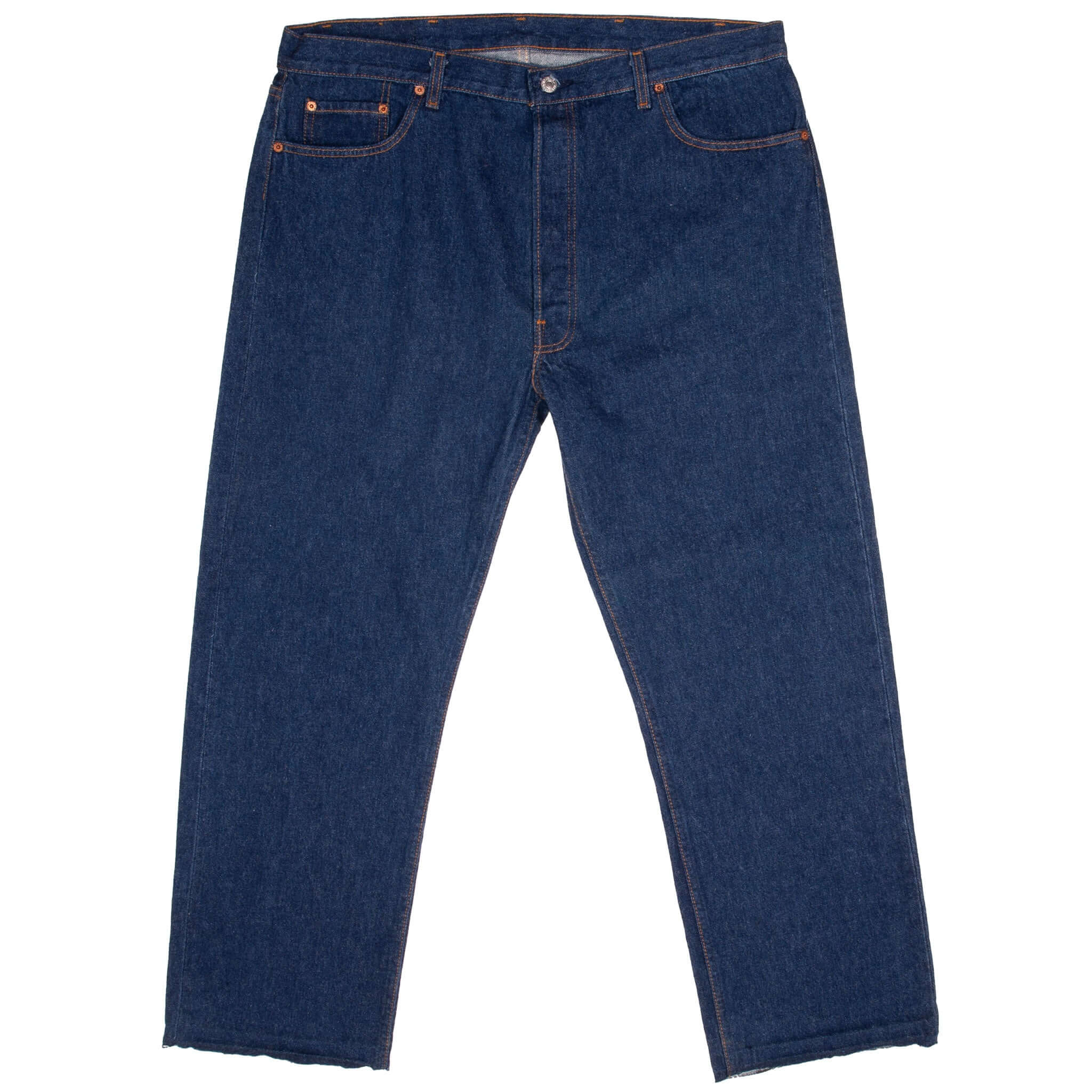 Vintage Levis 501 Indigo Dark Wash Jeans 1980S Size 40X28 Made In Usa

Size On Tag 40X32 Actual Size 40X28 (Unstitched hem)

Back Button #520