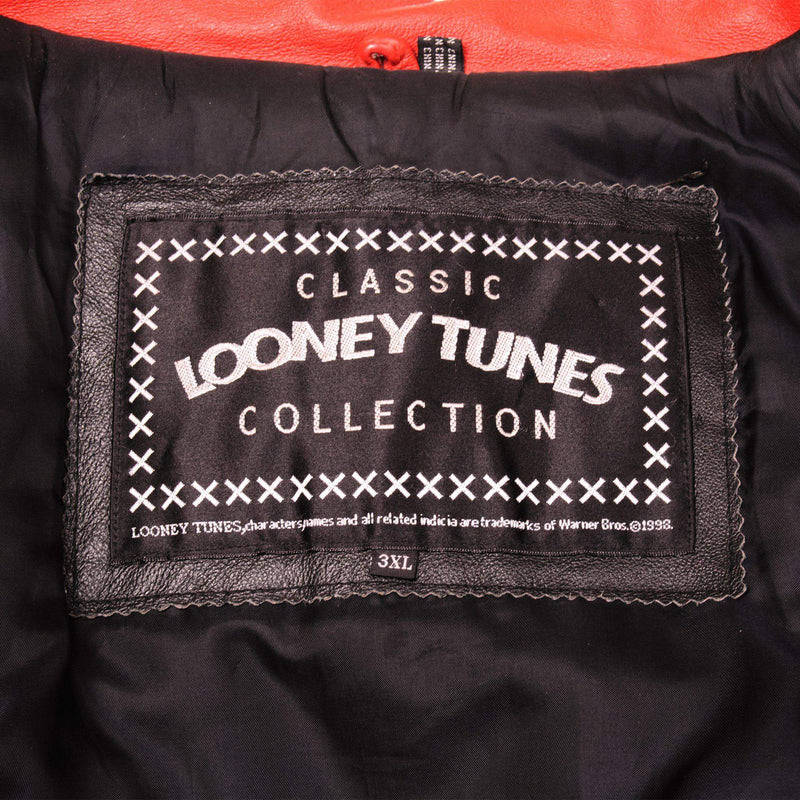 Vintage Warner Bros Looney Tunes Tweety Leather Jacket 1999 Size 3XLarge.