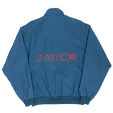 Vintage Nike Swoosh Blue Windbreaker Pullover Jacket 1990S Size Medium