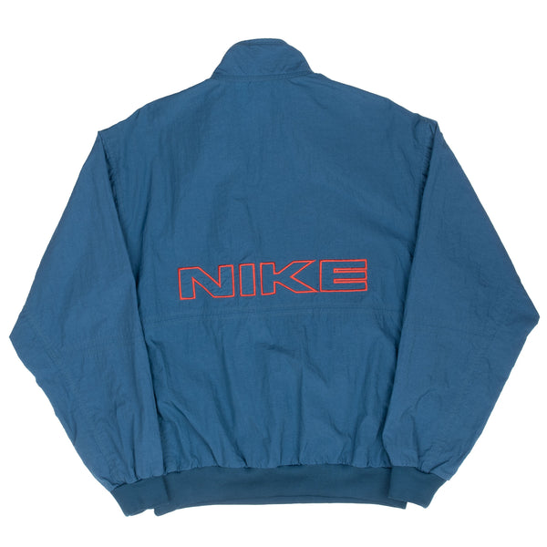 Vintage Nike Swoosh Blue Windbreaker Pullover Jacket 1990S Size Medium