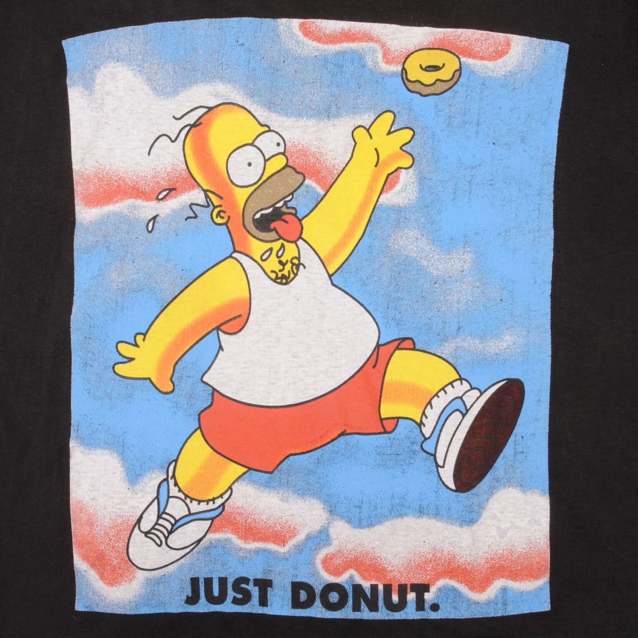Vintage The Simpsons Homer Just Donut Tee Shirt 1990S Size Medium With Single Stitch Sleeves