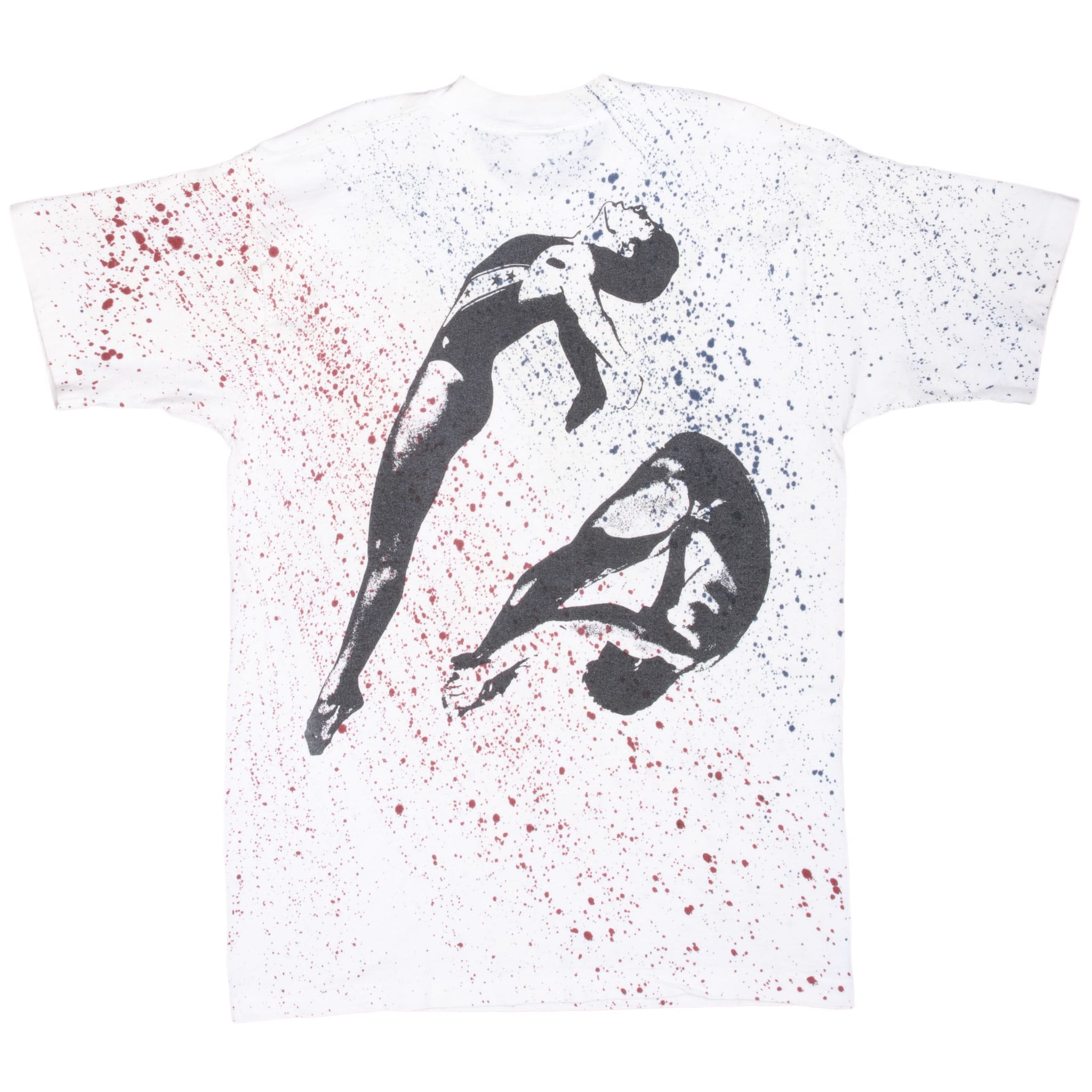 Vintage Olympics Team Usa Diving All Over Print Tee Shirt Size Large Made In Usa With Single Stitch Sleeves