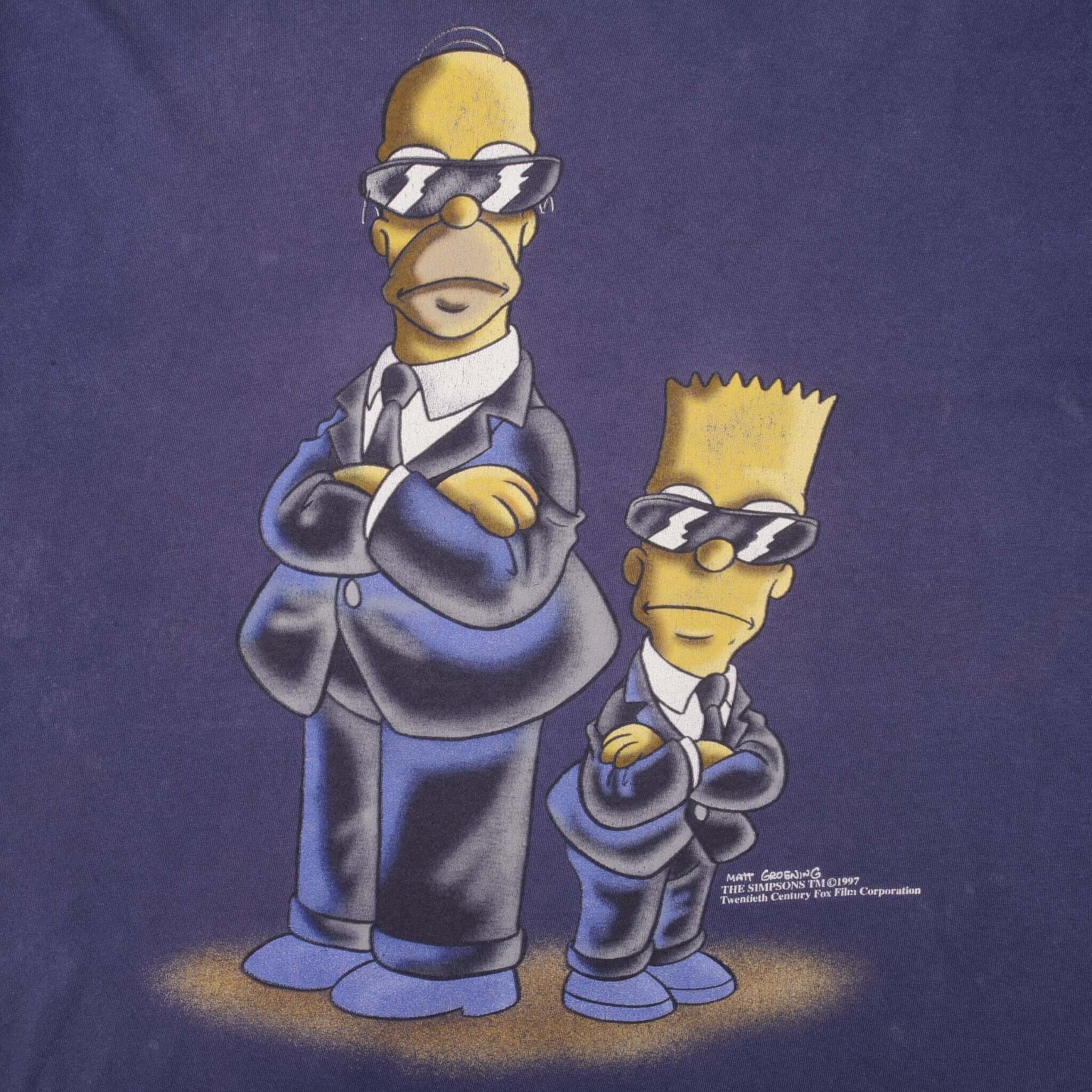Vintage The Simpsons Homer And Bart Tee Shirt 1997 Size XL