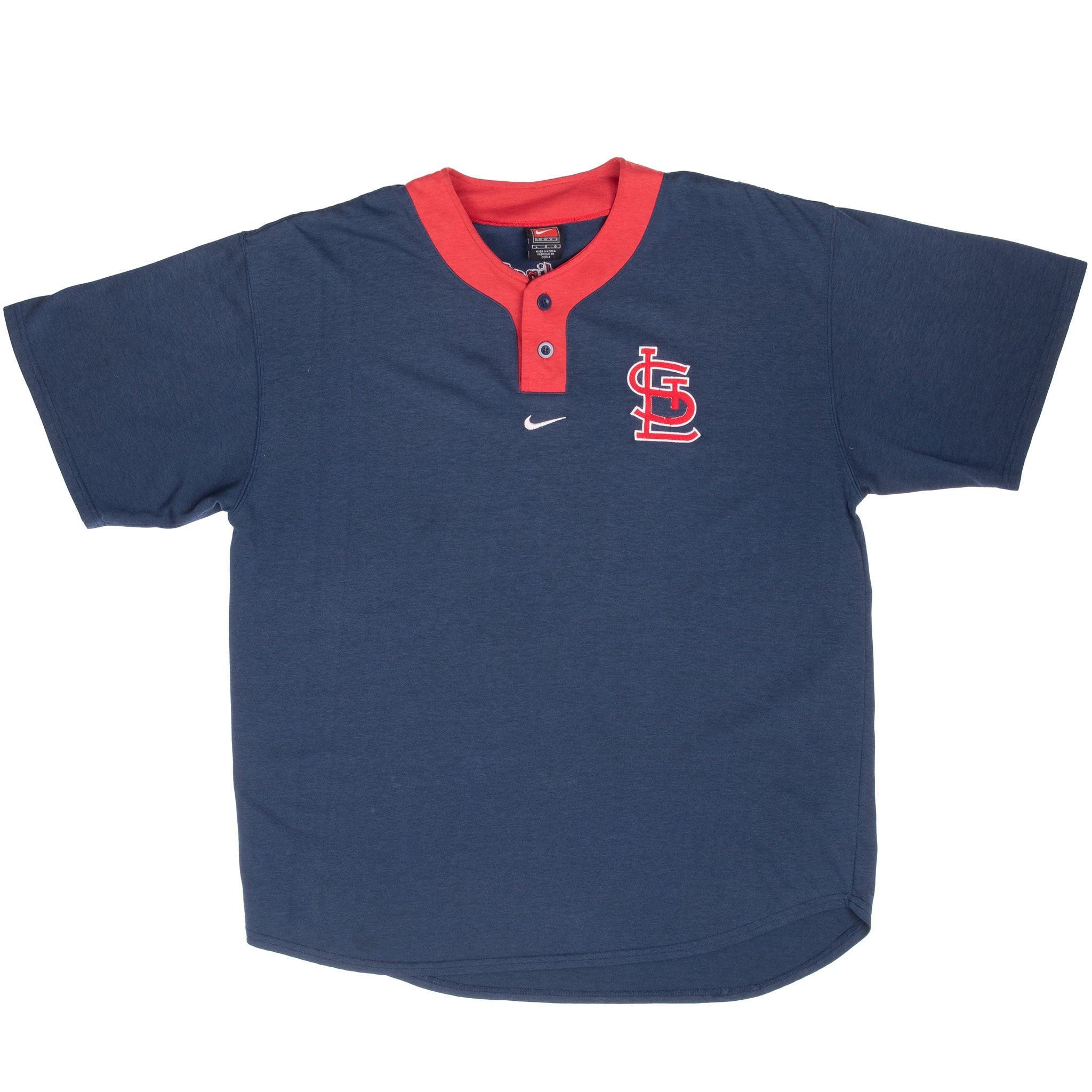 Vintage Mlb St Louis Cardinals Henley Tee Shirt 1990S Size Large