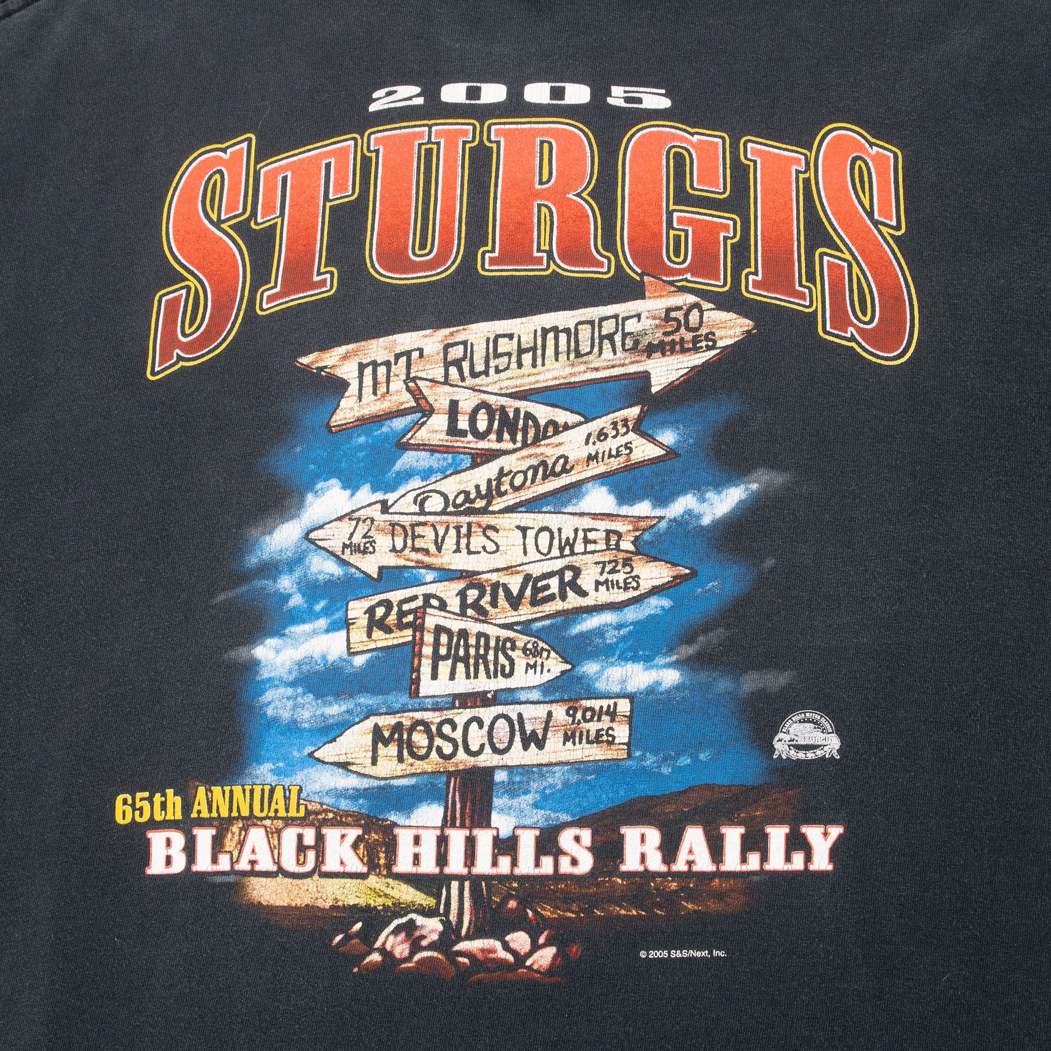Vintage Biker Sturgis Black Hill Rally 2005 Wolf Tee Shirt Size 2XL