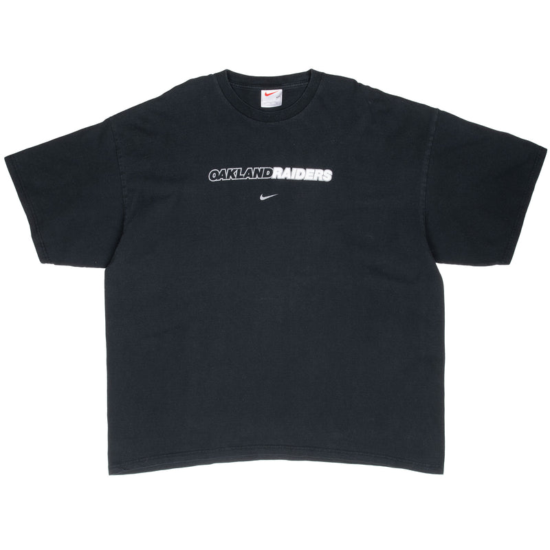 Vintage Nike NFL Oakland Raiders Black Tee Shirt 1990S Size 2XL