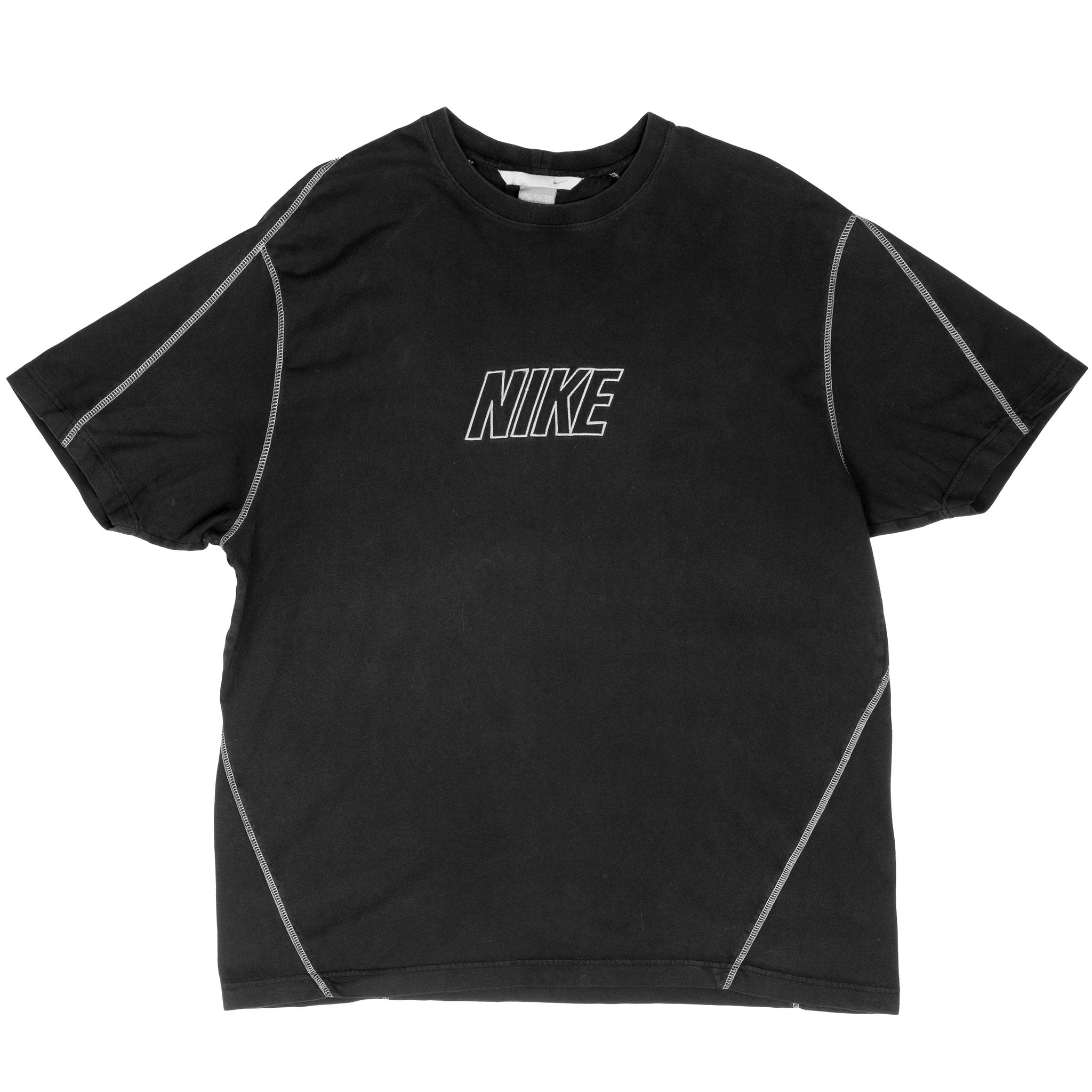 Vintage Nike Spellout Black Tee Shirt 2000S Size 2XL