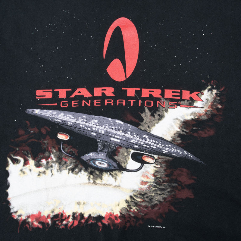 Vintage Star Trek Generations Tee Shirt 1994 Size XL With Single Stitch Sleeves.