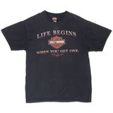 Vintage Harley Davidson Life Begins Tee Shirt 2003 Size Large Made In Usa