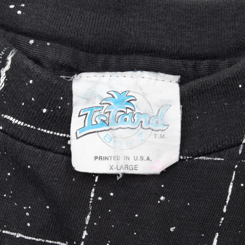 Vintage Cayman Islands All Over Print Tee Shirt 1990S Large Made In Usa With Single Stitch Sleeves