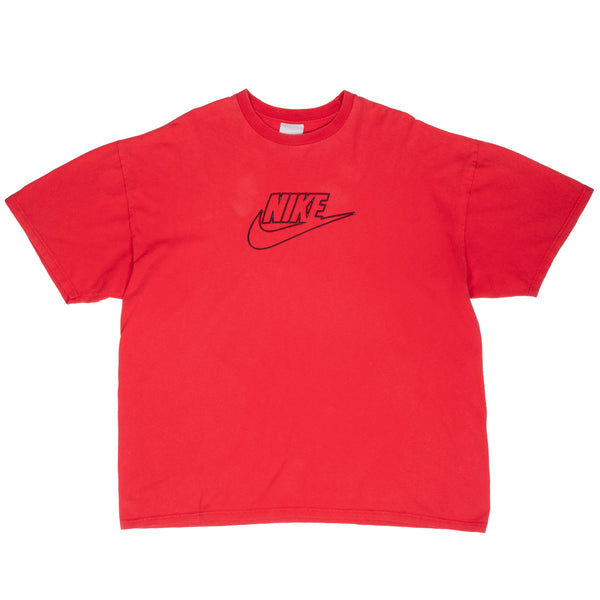 Vintage Nike Spellout Red Tee Shirt 2000S Size 2XL