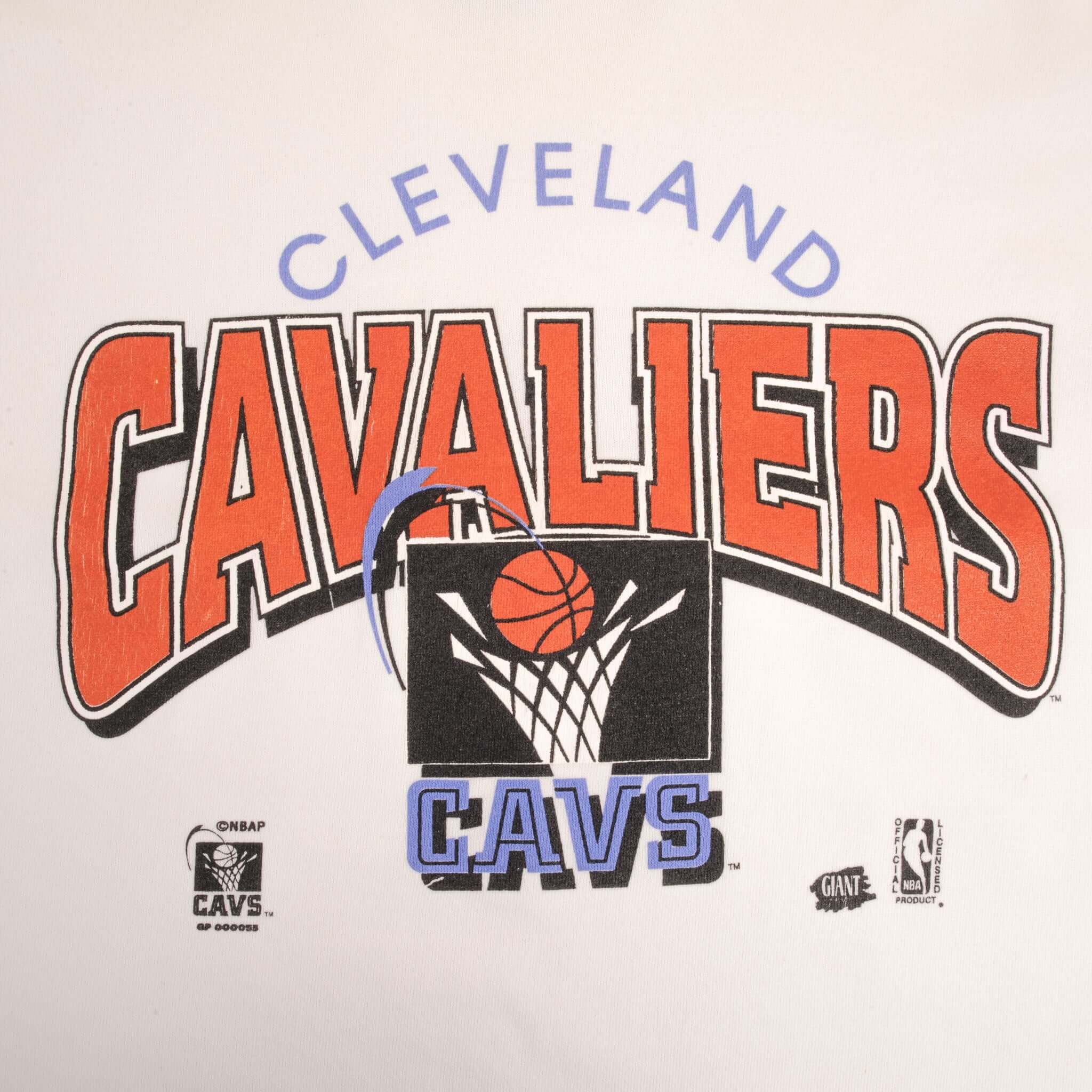 Vintage Nba Cleveland Cavaliers 1990S White Sweatshirt Size 2XL Made In Usa