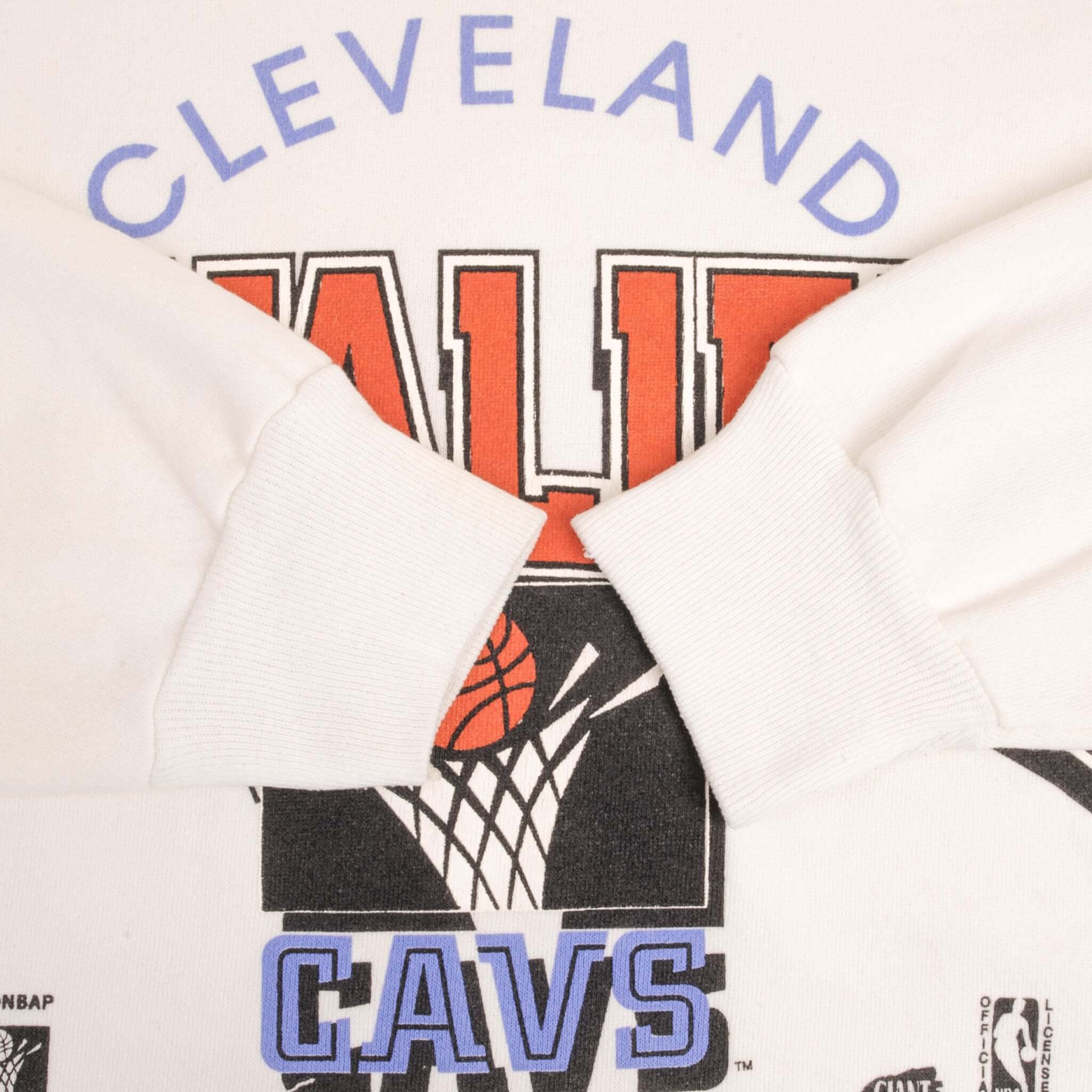 Vintage Nba Cleveland Cavaliers 1990S White Sweatshirt Size 2XL Made In Usa